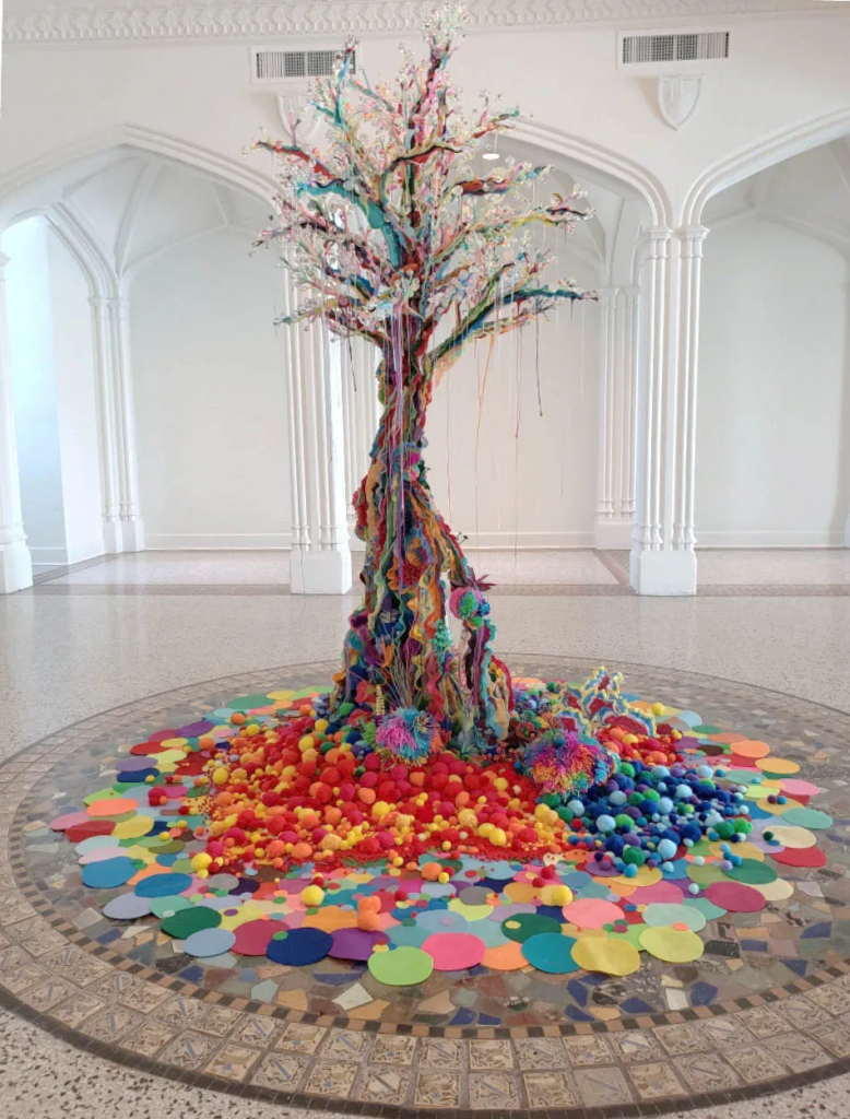 Samo Davis, Happiness in ROYGBIV, featured until October 31, 2021; A spark of joy within the difficult times of the past year. Photo Courtesy of Sarasota Art Museum