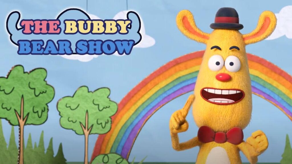 Animation still from The Bubby Bear Show featuring a yellow animated character.